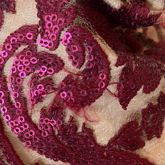 Dress the Population - Karen Plunging Lace Gown - Red - Size M - Picture 6 of 16